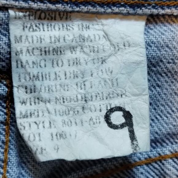 Retro 1 Rainbow Striped Embellished Relaxed Wide Leg Mid Rise Blue Jeans 9 / 29 - Picture 8 of 10